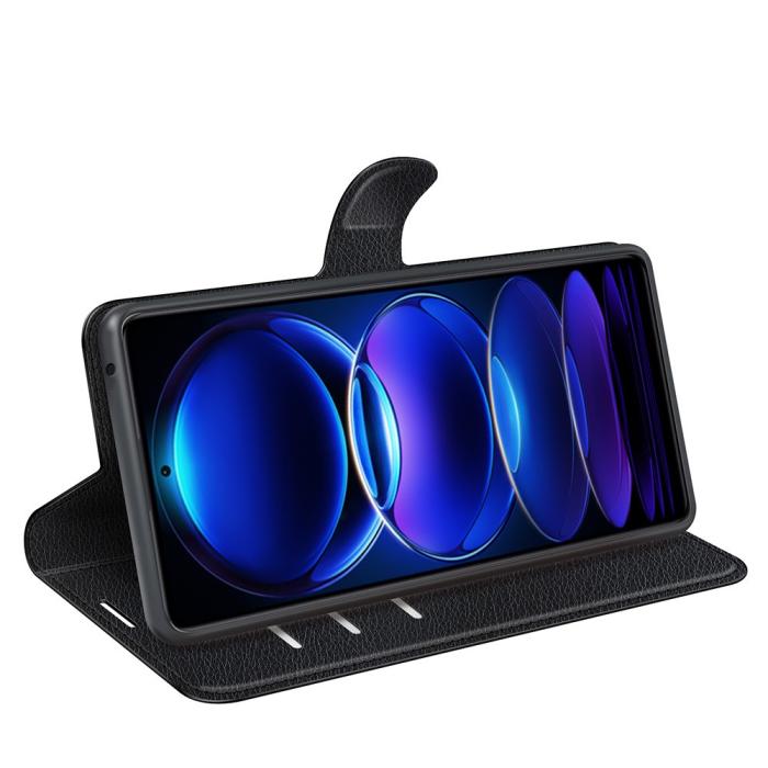 Bild 3, Xiaomi Redmi Note 12 Pro 5G Fodral Litchi Läder Svart