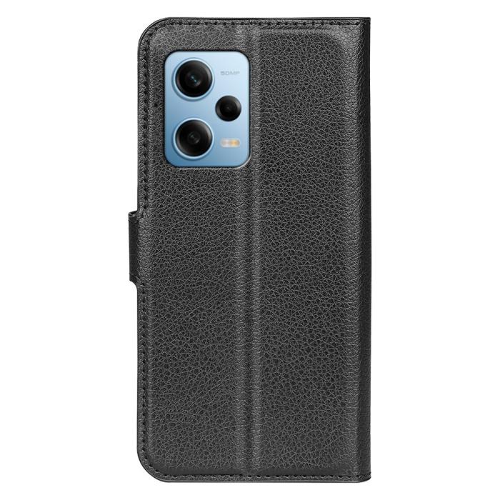Bild 6, Xiaomi Redmi Note 12 Pro 5G Fodral Litchi Läder Svart