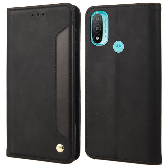 Bild 1, Motorola Moto E20 / E40 Fodral Flip Skin Touch Svart