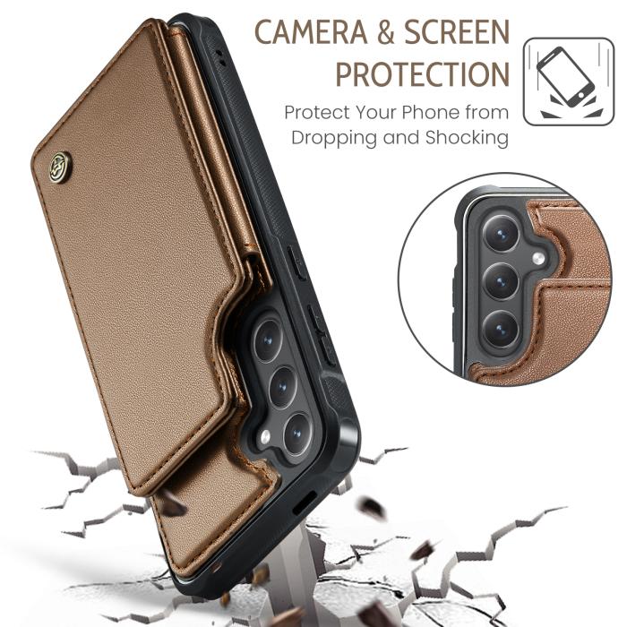 Bild 6, CASEME Samsung Galaxy S26 Skal RFID Kickstand Brun