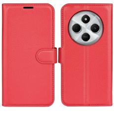 Xiaomi Redmi 14C Fodral Litchi L&auml;der R&ouml;d