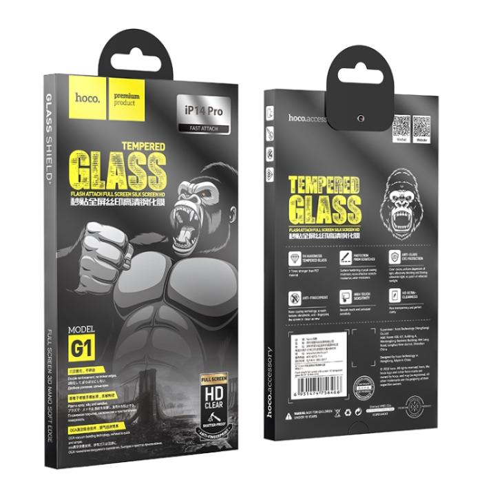 Bild 5, HOCO iPhone 14 Pro Skärmskydd Heltäckande Härdat Glas