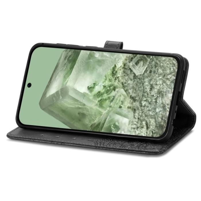 Bild 3, Google Pixel 8A Mandal Läder Fodral Svart