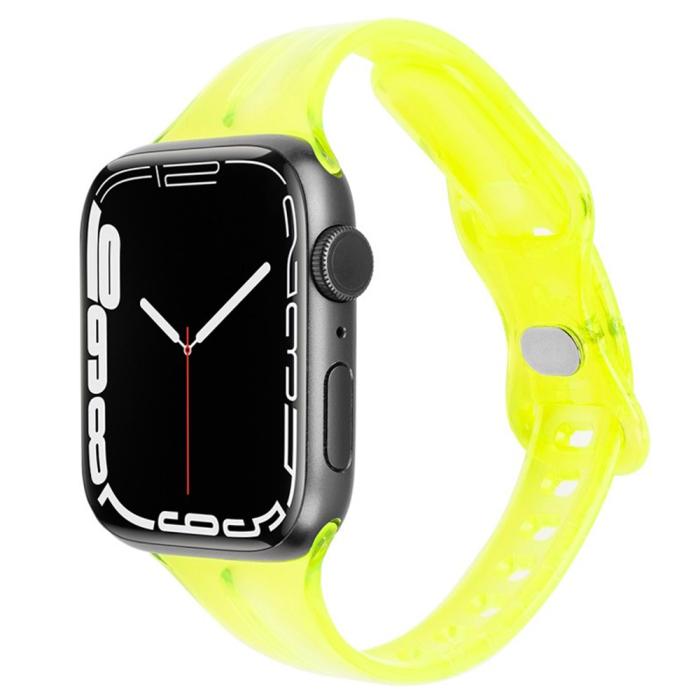 Bild 2, Apple Watch 38/40/41mm CrystalFlex TPU Armband Neon Gul