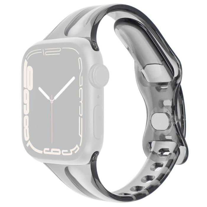 Bild 1, Apple Watch 42/44/45/49mm CrystalFlex TPU Armband Svart