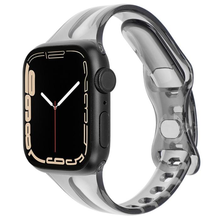 Bild 2, Apple Watch 42/44/45/49mm CrystalFlex TPU Armband Svart
