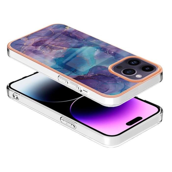 Bild 3, iPhone 16 Pro Skal TPU Marmor Lila