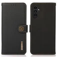 KHAZNEH Samsung Galaxy S26 Fodral &Auml;kta L&auml;der Svart