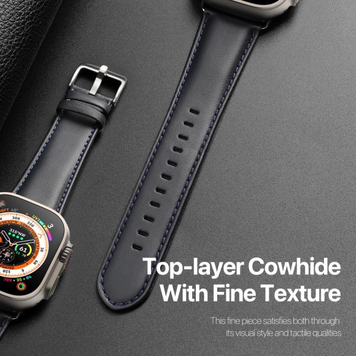 Bild 4, DUX DUCIS Apple Watch 42/44/45/49 mm Armband Äkta Läder