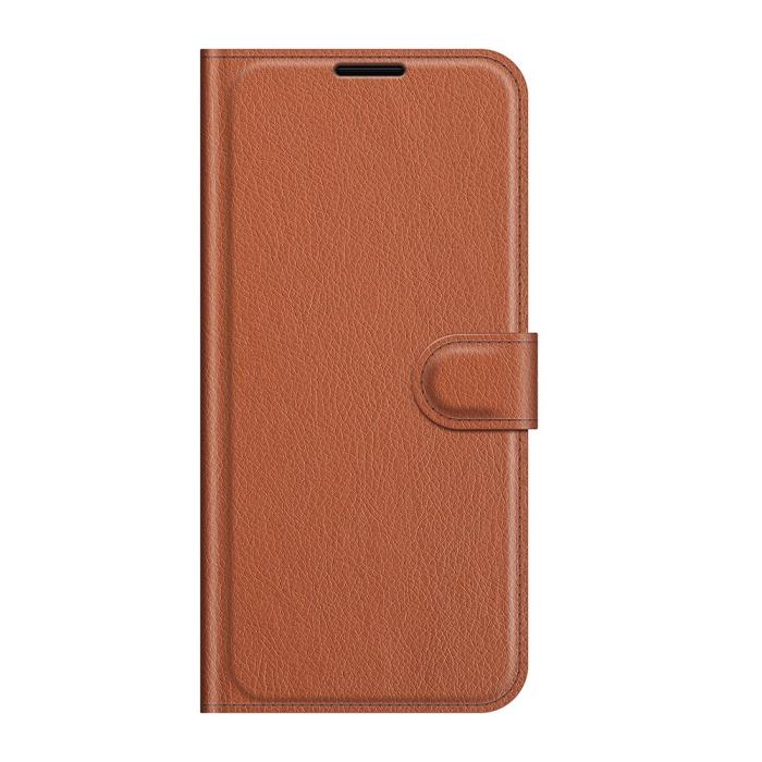 Bild 2, Samsung Galaxy S22 Plus Fodral Litchi Textur Brun