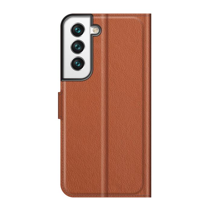 Bild 3, Samsung Galaxy S22 Plus Fodral Litchi Textur Brun