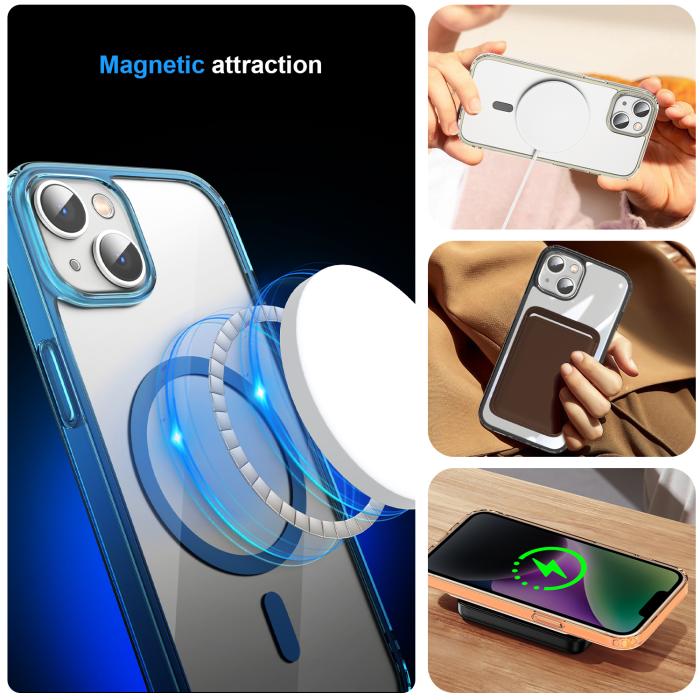 Bild 6, ColorPop iPhone 14 Plus Skal CH MagSafe Transparent/Ljus Blå