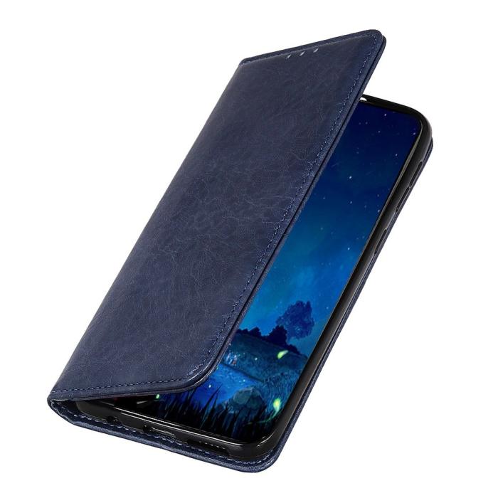 Bild 5, Samsung Galaxy S23 Ultra Flip Fodral Crazy Horse Blå