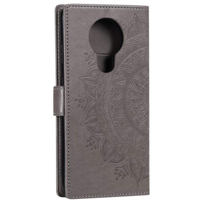 Bild 5, Nokia 3.4 - Mandala Läder Fodral - Grå