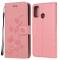 Motorola Moto G10/G20/G30 - Tryckt Flower/Butterfly Fodral - Rosa