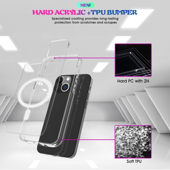 Bild 3, iPhone 13 - Shockproof MagSafe Hybrid Crystal Skal
