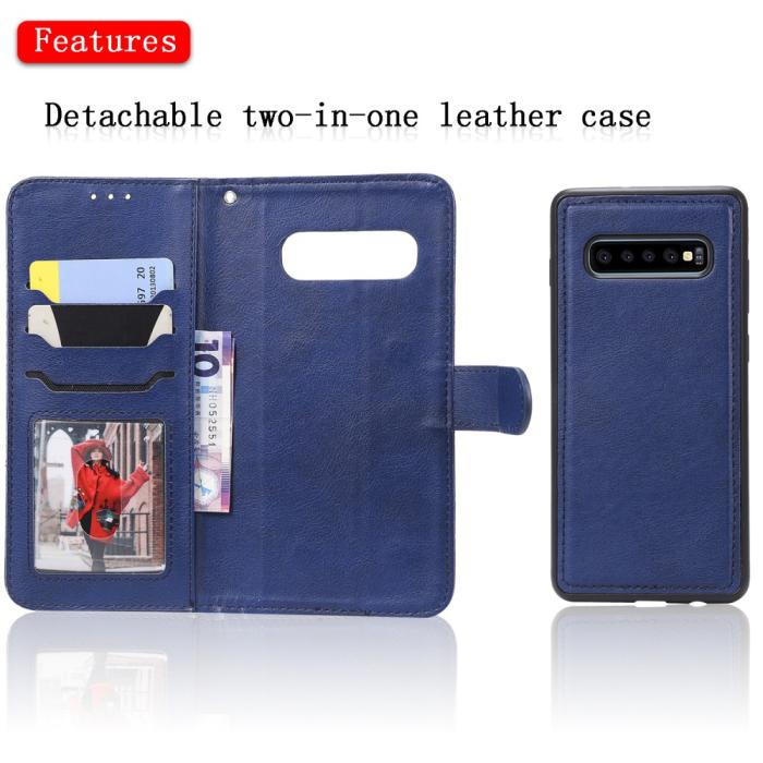 Bild 5, Samsung Galaxy S10 Plus - Plånboksfodral/Magnet Skal - Blå