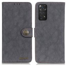 KHAZNEH Xiaomi Redmi Note 11 4G Fodral Split Läder Svart