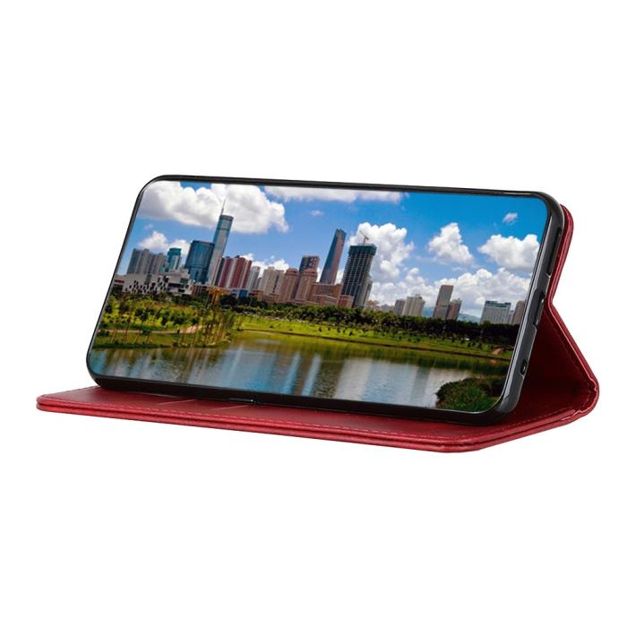 Bild 5, Xiaomi Redmi Note 11 4G Fodral Flip Läder Röd