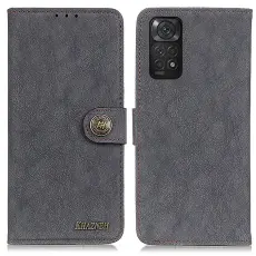 KHAZNEH Xiaomi Redmi Note 11 4G Fodral Split L&auml;der Svart