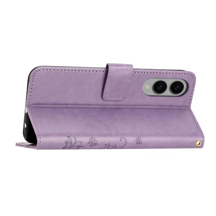 Bild 3, Samsung Galaxy S25 Edge Fodral Med Blommigt Tryck Lila