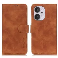 KHAZNEH Xiaomi Redmi 13C 4G Fodral Retro L&auml;der Brun