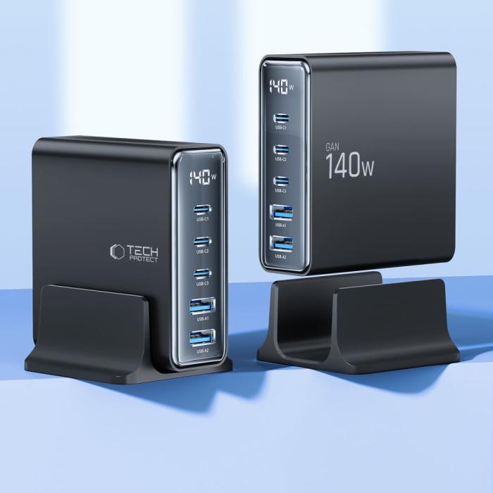 Bild 3, Tech-Protect 140W Laddstation USB-C / USB-A Svart