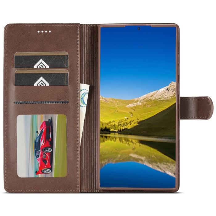 Bild 4, LC.IMEEKE Samsung Galaxy S25 Ultra Fodral Läder Brun