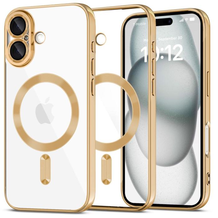 Bild 1, Tech-Protect iPhone 16 Skal MagSafe MagFlex Shiny Gold