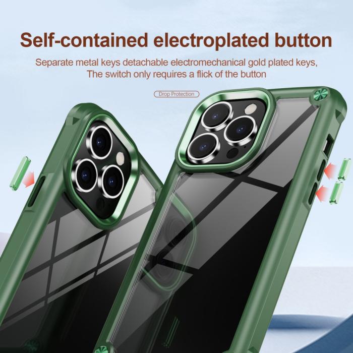 Bild 4, iPhone 16 Pro Skal Shockproof Hybrid Armor Grön