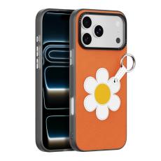 DUX DUCIS iPhone 17 Pro Max Skal PU-L&auml;der Pr&auml;stkrage Orange