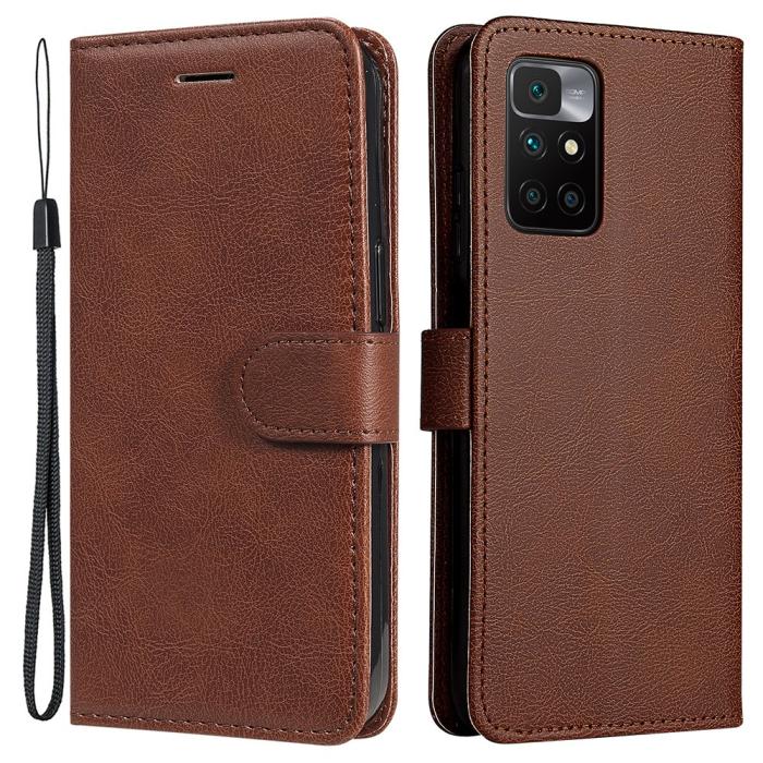 Bild 1, Xiaomi Redmi 10 Fodral Solid Läder Brun
