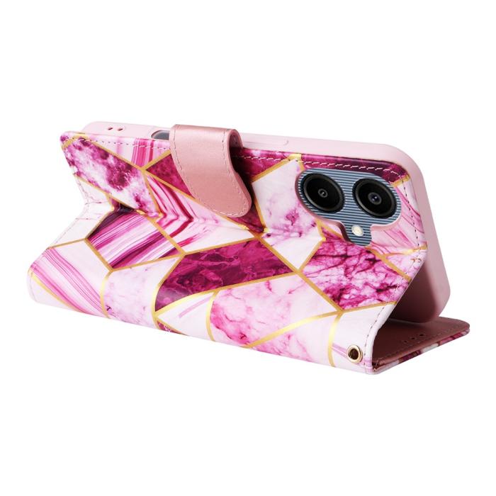 Bild 4, Samsung Galaxy A07 Fodral Läder Marmor Lila