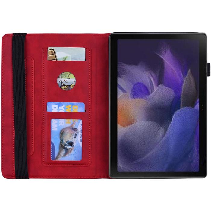 Bild 5, Samsung Galaxy Tab A8 10.5 (2021) Fodral Tryckt Flower Röd