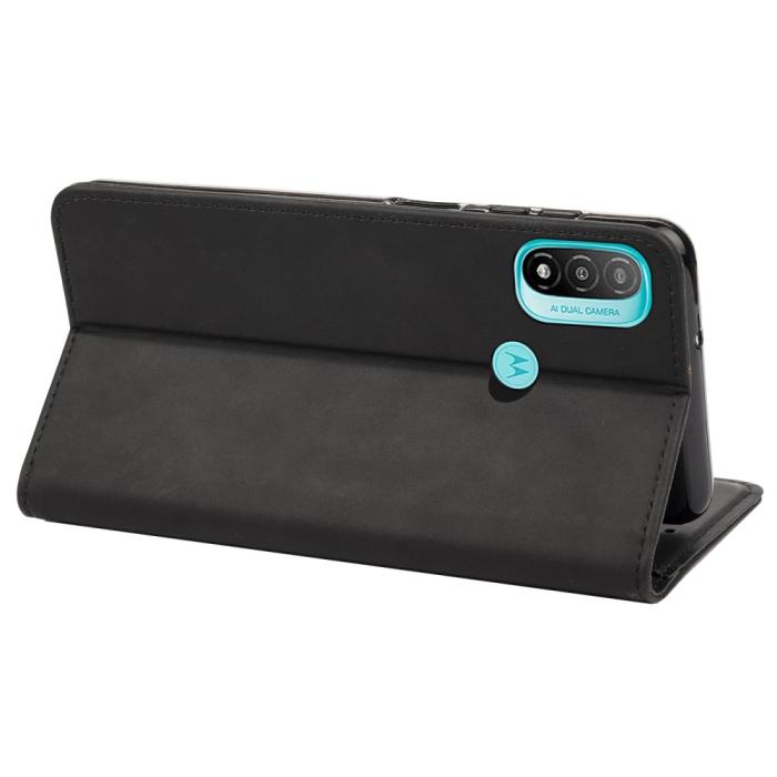 Bild 5, Motorola Moto E20 / E40 Fodral Flip Skin Touch Svart
