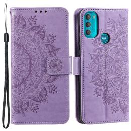 Motorola Moto G71 Fodral Mandala Läder Lila