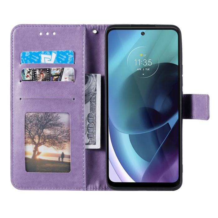 Bild 4, Motorola Moto G71 Fodral Mandala Läder Lila