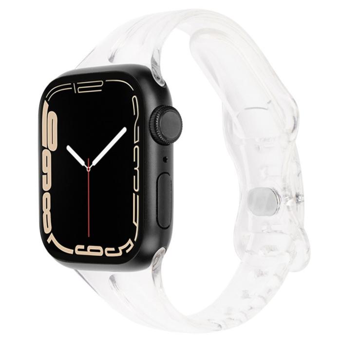 Bild 2, Apple Watch 42/44/45/49mm CrystalFlex TPU Armband Transparent