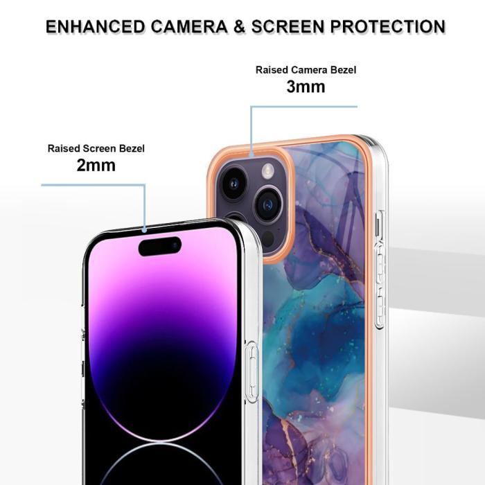 Bild 4, iPhone 16 Pro Skal TPU Marmor Lila