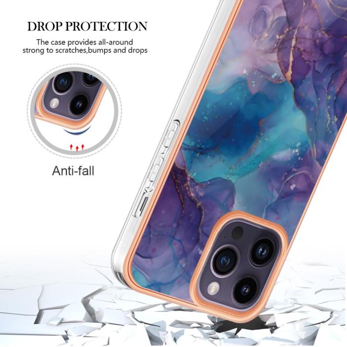 Bild 5, iPhone 16 Pro Skal TPU Marmor Lila