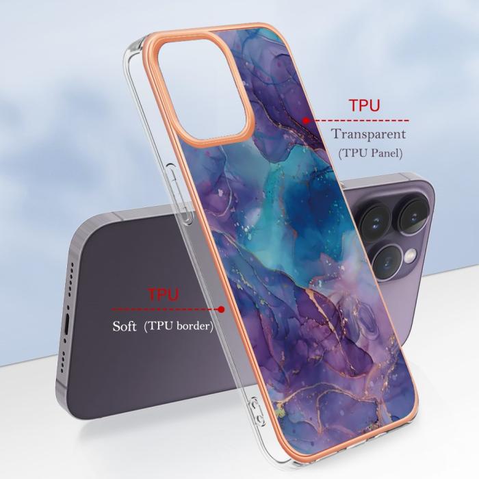 Bild 6, iPhone 16 Pro Skal TPU Marmor Lila