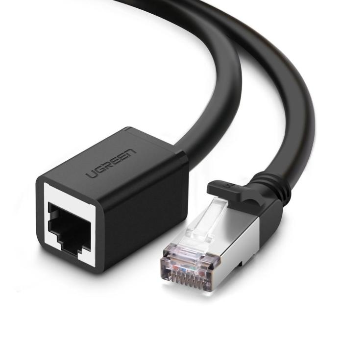 Bild 1, UGREEN 3m RJ45 Cat6 Förlängningskabel LAN Hane - Hona Svart
