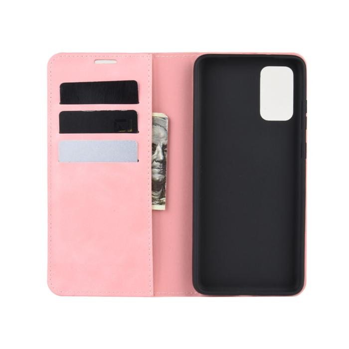 Bild 3, Samsung Galaxy S20 FE - Silkeslent Läderfodral - Ljus Rosa