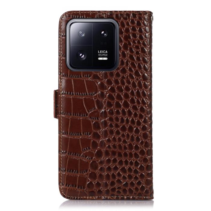 Bild 3, Xiaomi 13 Pro 5G Fodral Krokodil Textur Brun