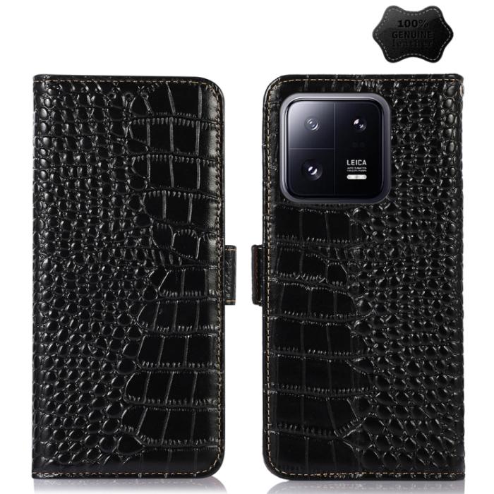 Bild 1, Xiaomi 13 Pro 5G Fodral Krokodil Textur Svart