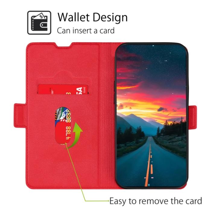 Bild 3, Motorola Moto G13 / G23 / G53 5G Fodral Slim Röd
