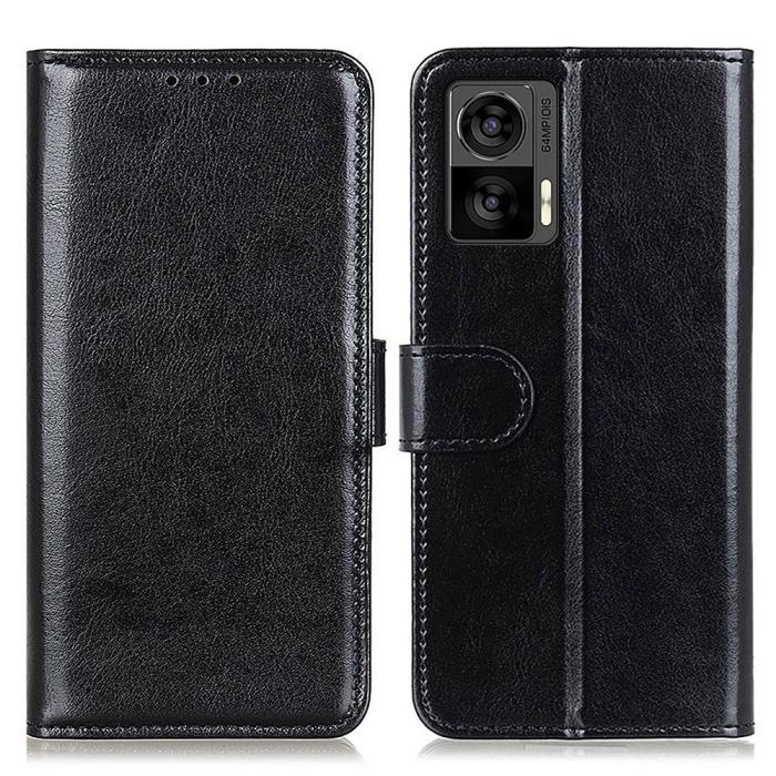 Bild 1, Motorola Edge 30 Neo 5G Fodral Crazy Horse Läder Svart