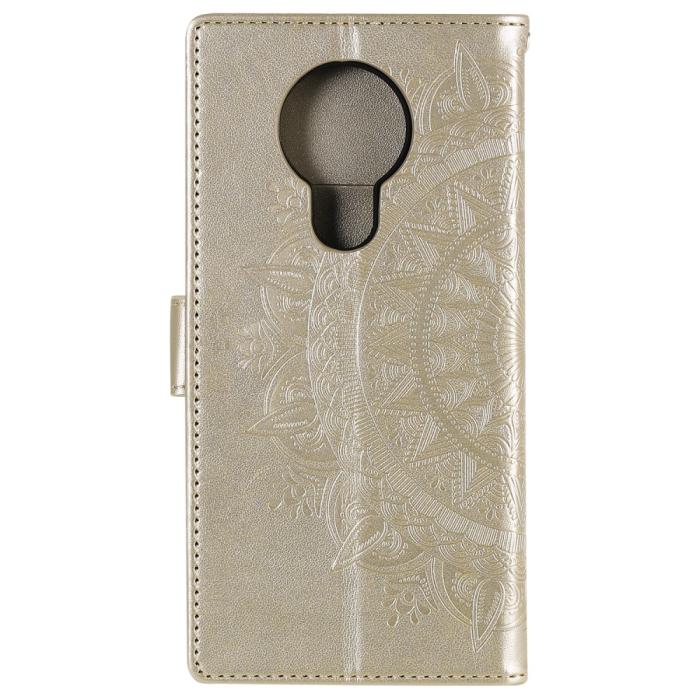 Bild 3, Nokia 3.4 - Mandala Läder Fodral - Guld