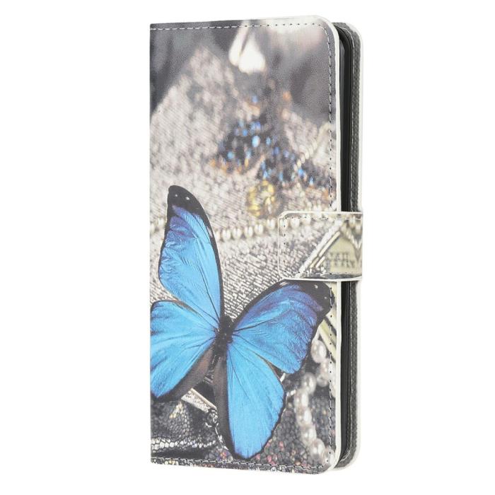 Bild 2, Motorola Moto G10/G20/G30 - Fodral Med Tryck - Blå Fjäril