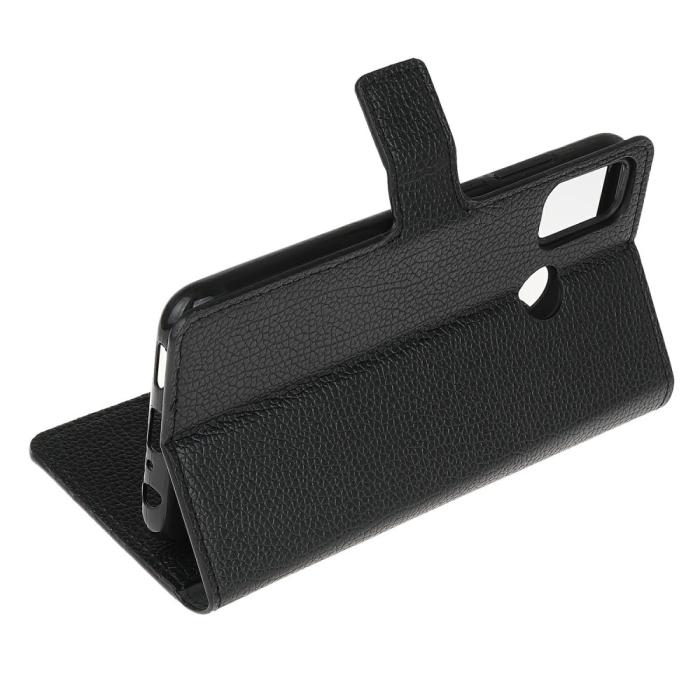 Bild 4, Motorola Moto G10/G20/G30 - Litchi Läder Fodral - Svart